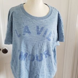 J CREW LA VIE AMOUR CHAMBRAY T SHIRT 2X NWTS